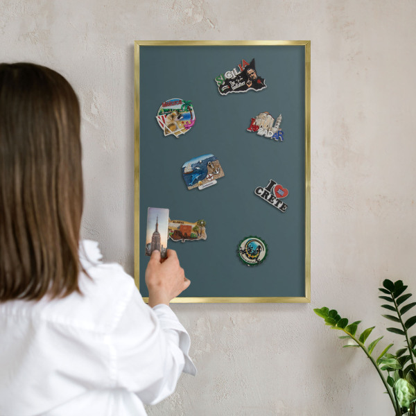 Pizarra magnética de pared en color oro Turquesa