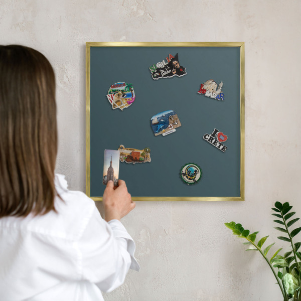 Pizarra magnética de pared en color oro Turquesa