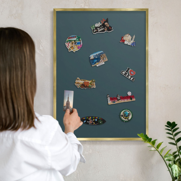 Pizarra magnética de pared en color oro Turquesa