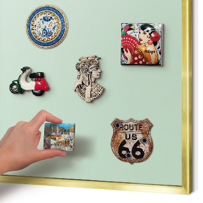 Tablero para imanes decorativo con marco dorado Verde menta