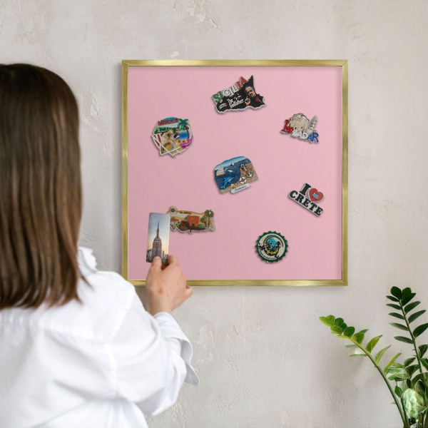 Pizarra magnética de pared en color oro Rosa claro
