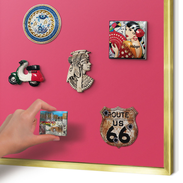 Tablero para imanes decorativo con marco dorado Rosa energía