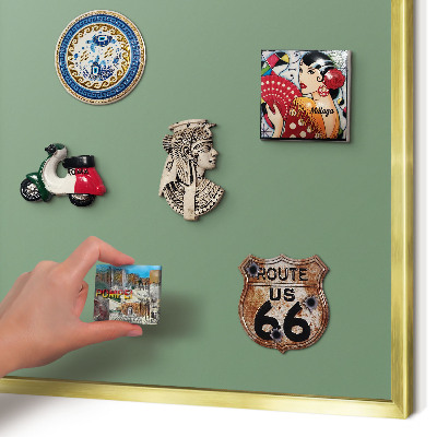 Tablero para imanes decorativo con marco dorado Verde apagado