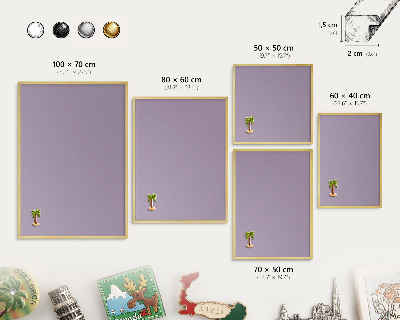 Pizarra magnética de pared en color oro Morado lila