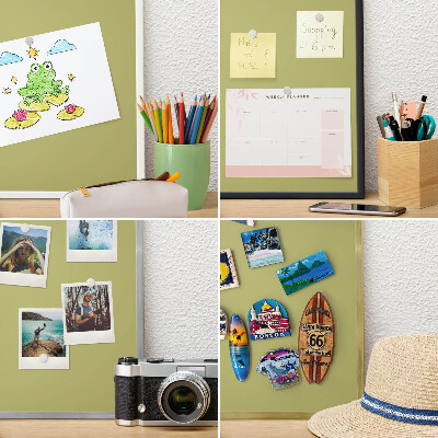 Tablero para imanes decorativo con marco dorado Verde vintage