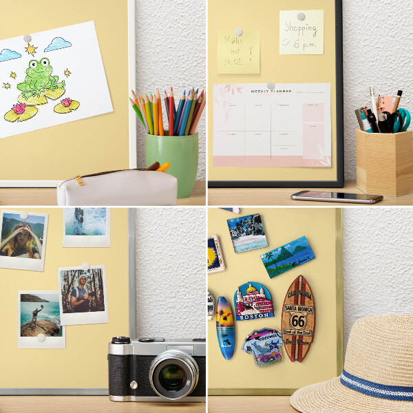 Pizarra magnética de pared en color oro Amarillo cremoso
