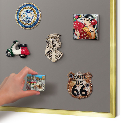 Tablero para imanes decorativo con marco dorado Gris oscuro