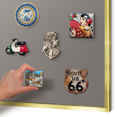 Tablero para imanes decorativo con marco dorado Gris oscuro