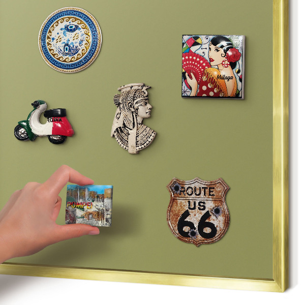 Pizarra magnética de pared en color oro Hierba verde
