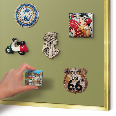 Pizarra magnética de pared en color oro Hierba verde