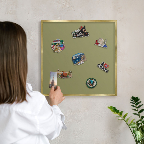 Pizarra magnética de pared en color oro Hierba verde