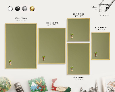 Pizarra magnética de pared en color oro Hierba verde