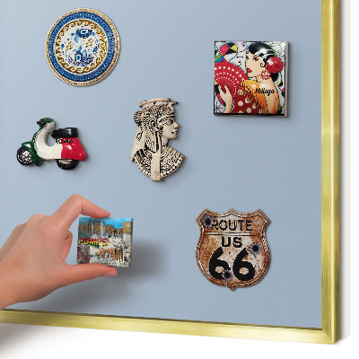 Tablero para imanes decorativo con marco dorado Azul pastel