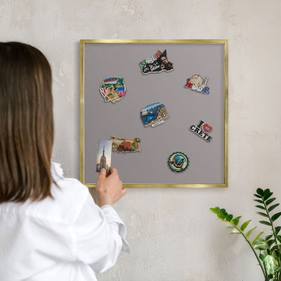 Pizarra magnética de pared en color oro Gris ceniza