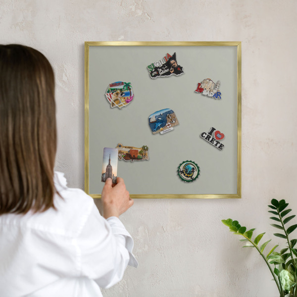 Pizarra magnética de pared en color oro Gris neutro