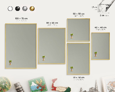Pizarra magnética de pared en color oro Gris neutro