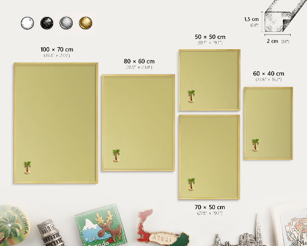 Pizarra magnética de pared en color oro Mostaza clara
