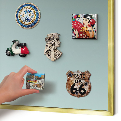 Tablero para imanes decorativo con marco dorado Degradado turquesa
