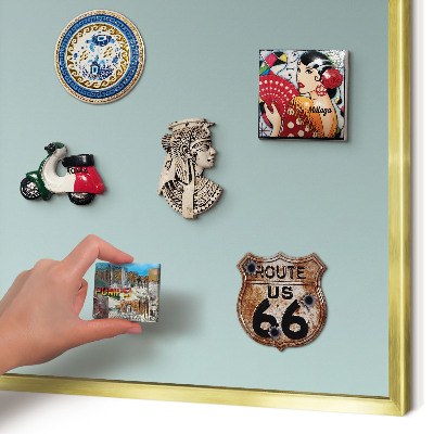 Tablero para imanes decorativo con marco dorado Degradado turquesa