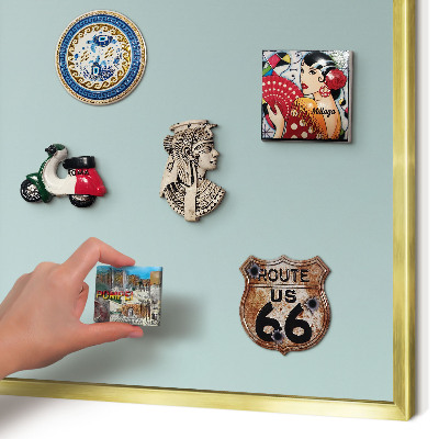 Tablero para imanes decorativo con marco dorado Degradado turquesa