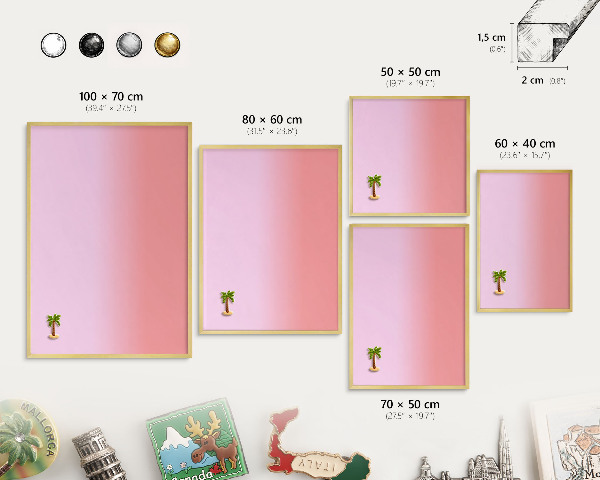 Pizarra magnética de pared en color oro Degradado delicado