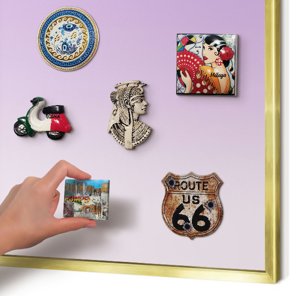 Tablero para imanes decorativo con marco dorado Gradiente sutil