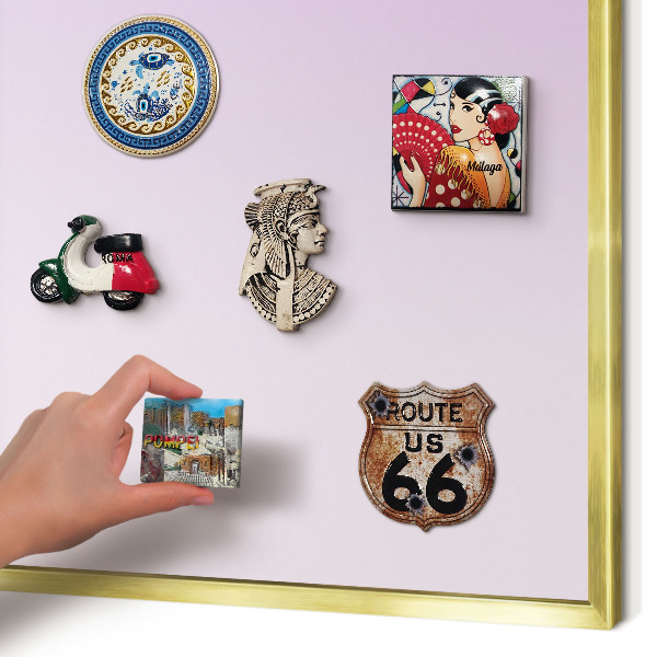 Tablero para imanes decorativo con marco dorado Gradiente sutil