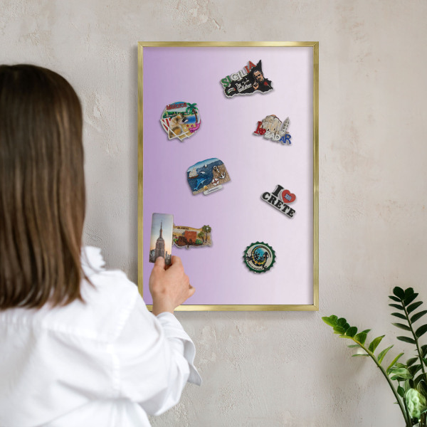 Tablero para imanes decorativo con marco dorado Gradiente sutil