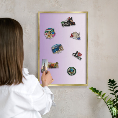 Tablero para imanes decorativo con marco dorado Gradiente sutil