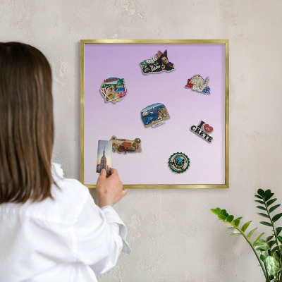 Tablero para imanes decorativo con marco dorado Gradiente sutil