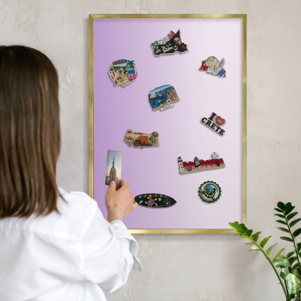Tablero para imanes decorativo con marco dorado Gradiente sutil