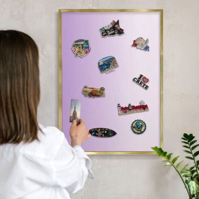 Tablero para imanes decorativo con marco dorado Gradiente sutil