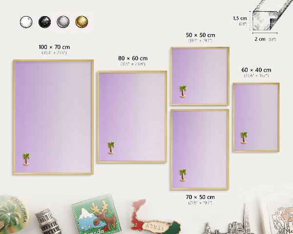 Tablero para imanes decorativo con marco dorado Gradiente sutil