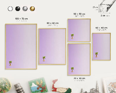Tablero para imanes decorativo con marco dorado Gradiente sutil