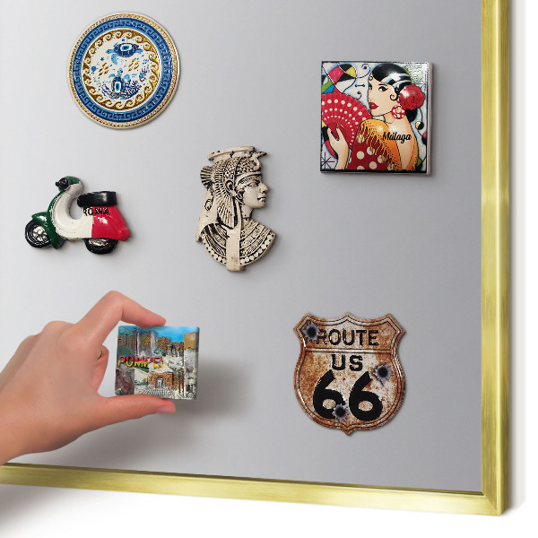 Tablero para imanes decorativo con marco dorado Degradado gris