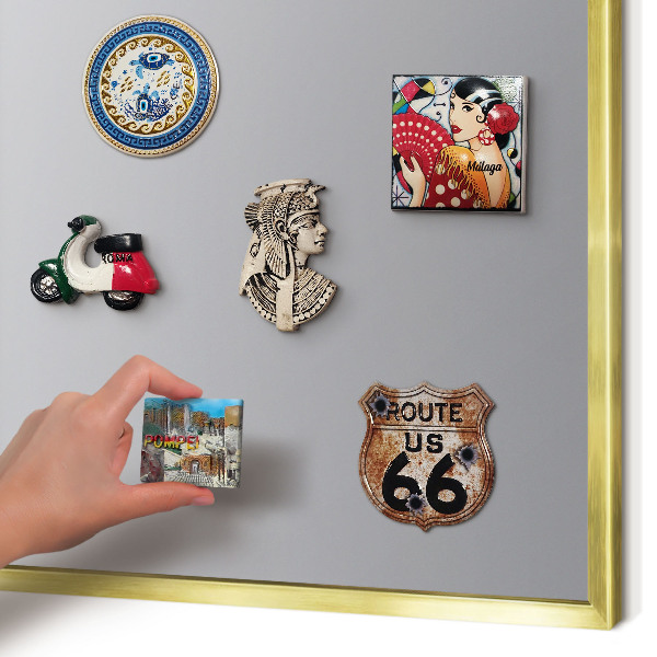 Tablero para imanes decorativo con marco dorado Degradado gris