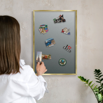 Pizarra magnética de pared en color oro Degradado azul