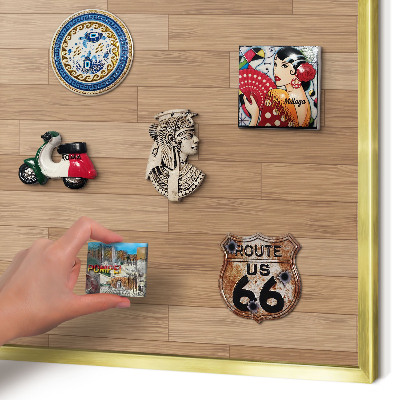 Pizarra magnética de pared en color oro Patrón de madera