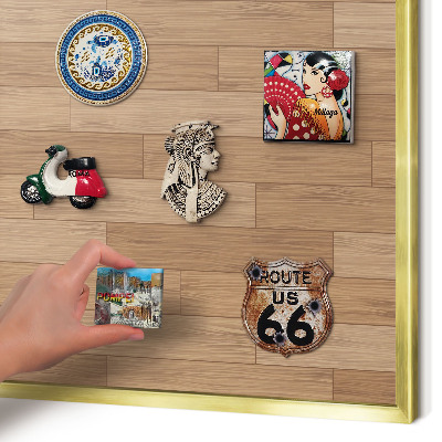 Pizarra magnética de pared en color oro Patrón de madera