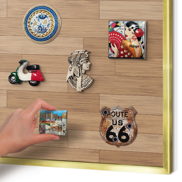 Pizarra magnética de pared en color oro Patrón de madera