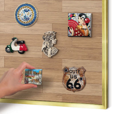 Pizarra magnética de pared en color oro Patrón de madera