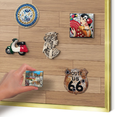 Pizarra magnética de pared en color oro Patrón de madera
