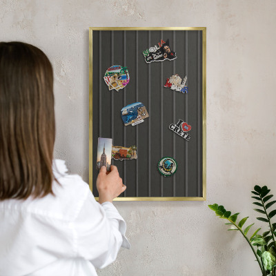 Pizarra magnética de pared en color oro Textura del panel