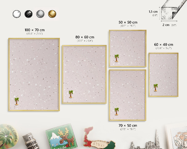Pizarra magnética de pared en color oro Terrazo moderno