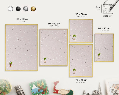 Pizarra magnética de pared en color oro Terrazo moderno