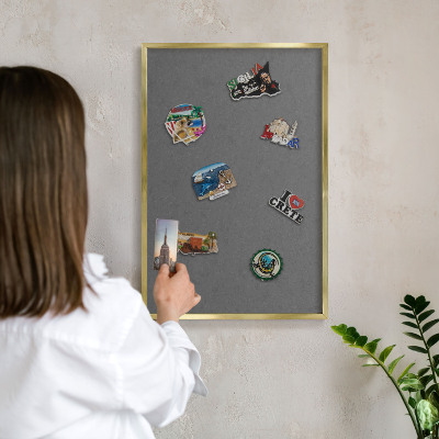 Pizarra magnética de pared en color oro Textura gris