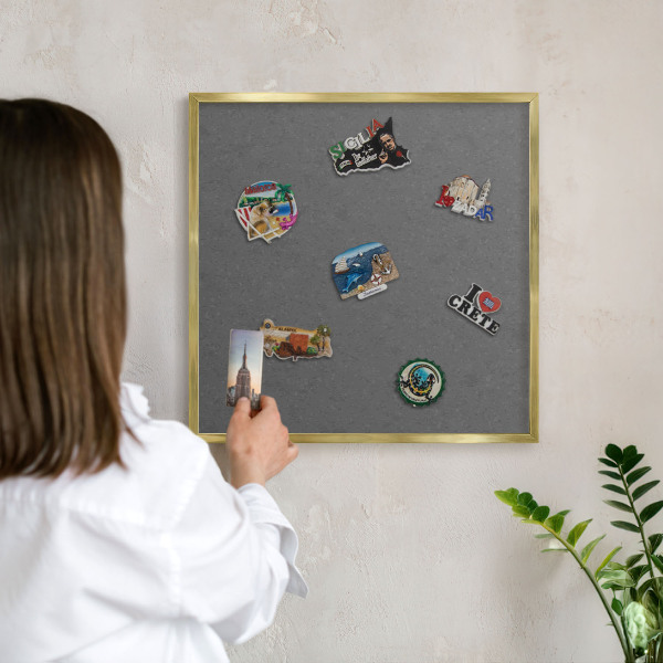 Pizarra magnética de pared en color oro Textura gris