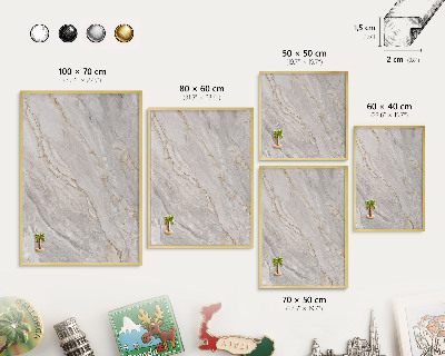 Pizarra magnética de pared en color oro Elegancia del mármol