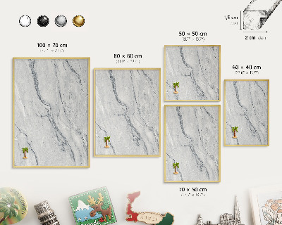 Tablero para imanes decorativo con marco dorado Elegancia gris