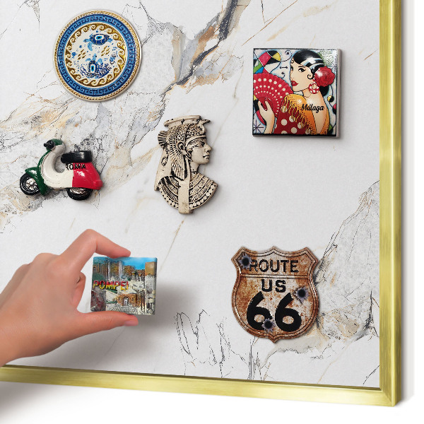 Pizarra magnética de pared en color oro Efecto mármol
